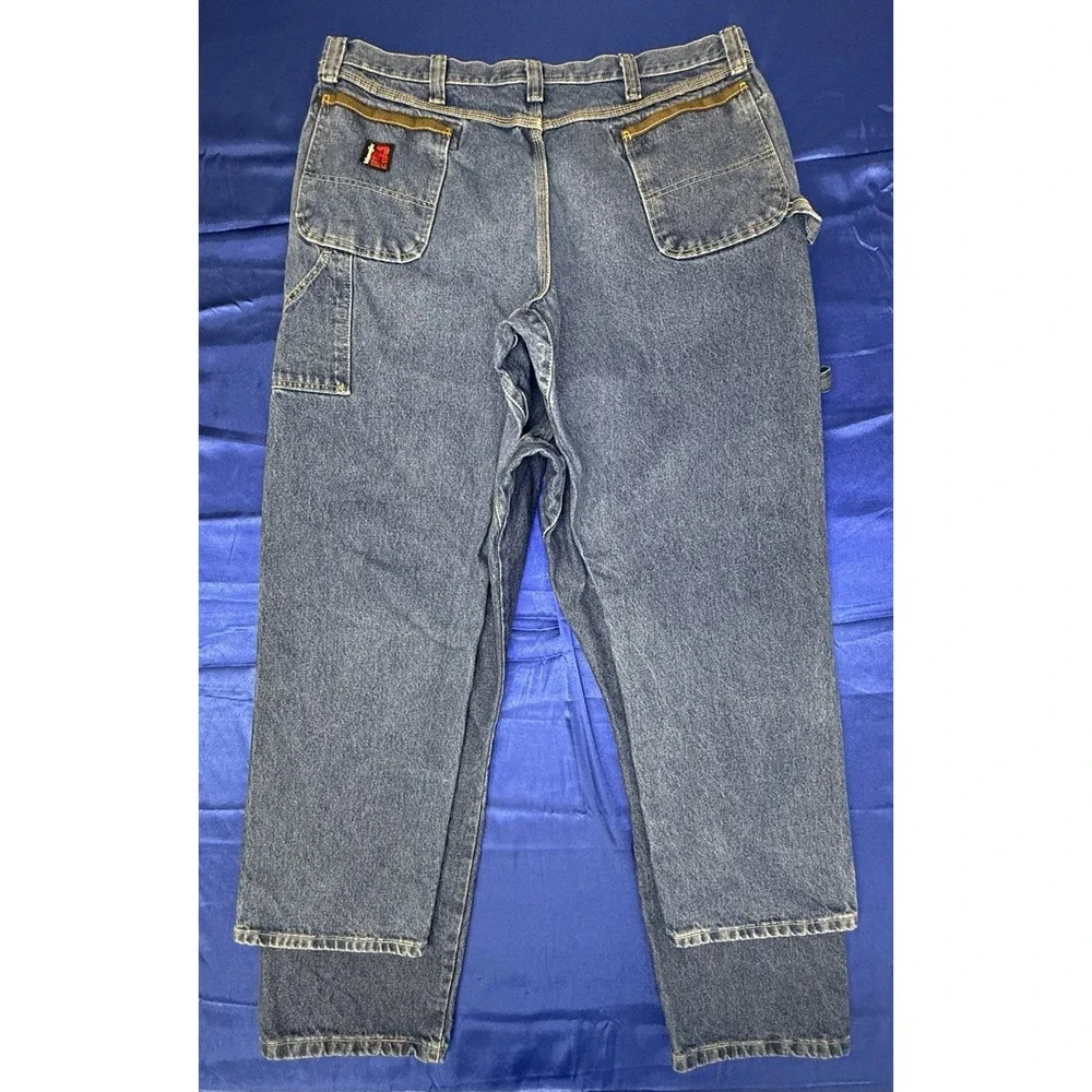 2 Wrangler Riggs Workwear Men's 42x32 Antique Indigo Blue Denim Carpenter Jeans